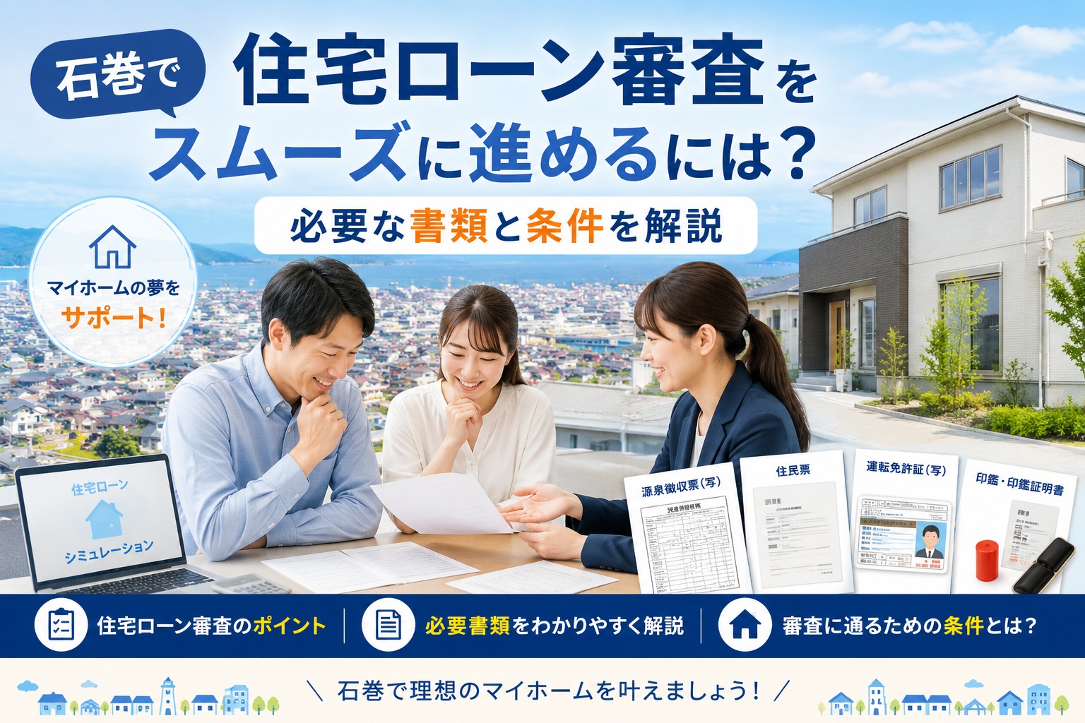 石巻で住宅ローン審査をスムーズに進めるには？必要な書類と条件を解説