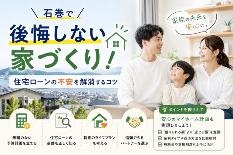 石巻で後悔しない家づくり！住宅ローンの不安を解消するコツ