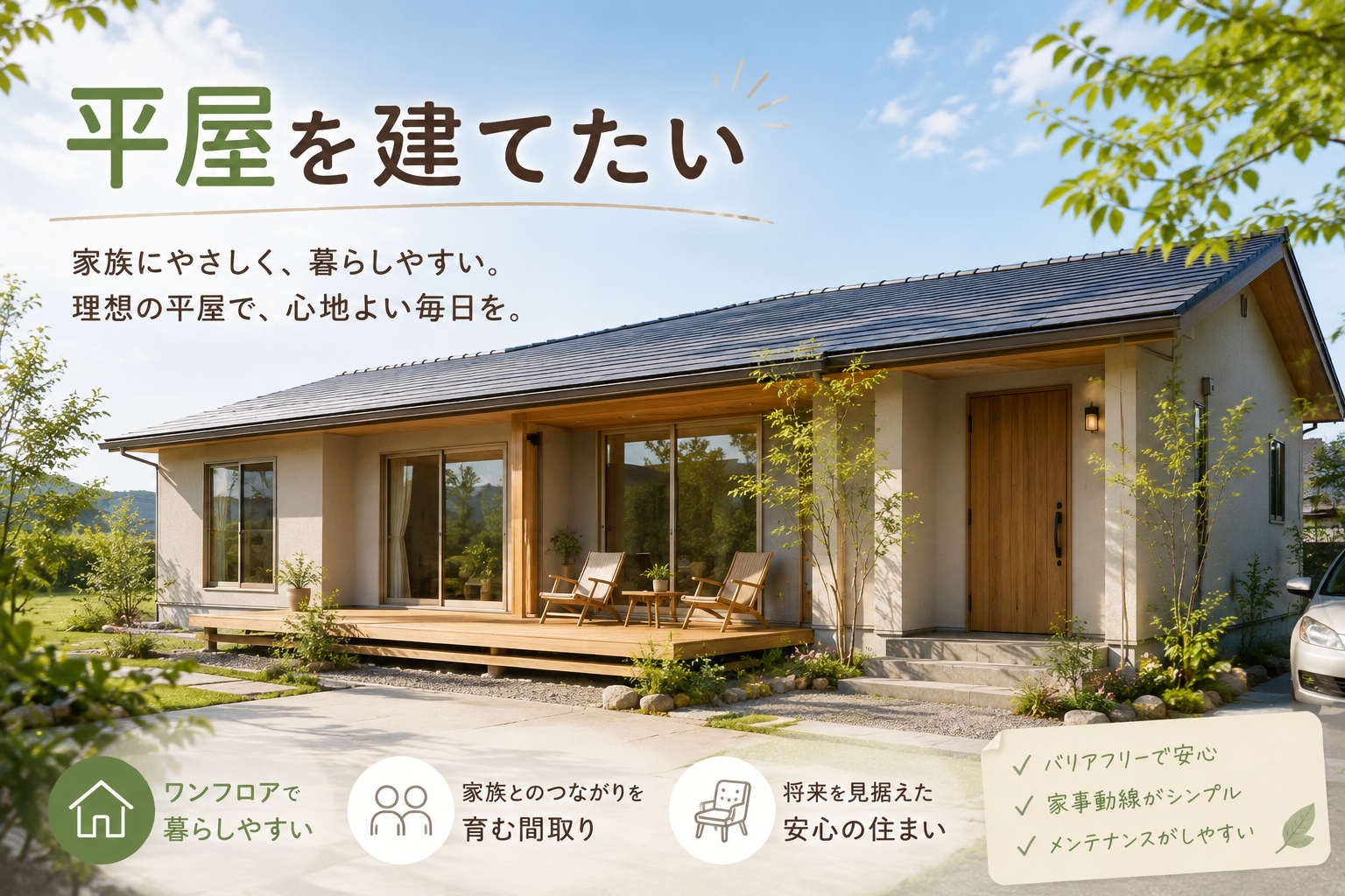 石巻で憧れの平屋を建てる！「平屋は費用が高くなる」の噂を解消する予算の考え方