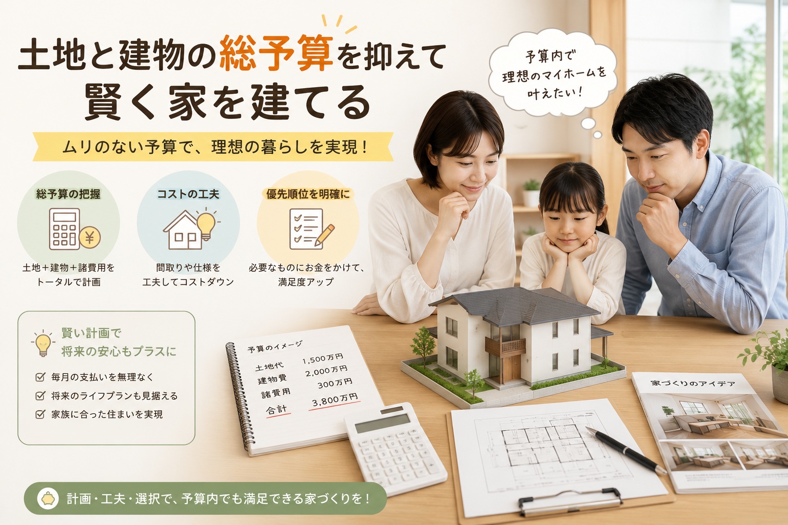 最近の建築コスト高騰に対応する！土地と建物の総予算を抑えて賢く家を建てるための新しい選択肢