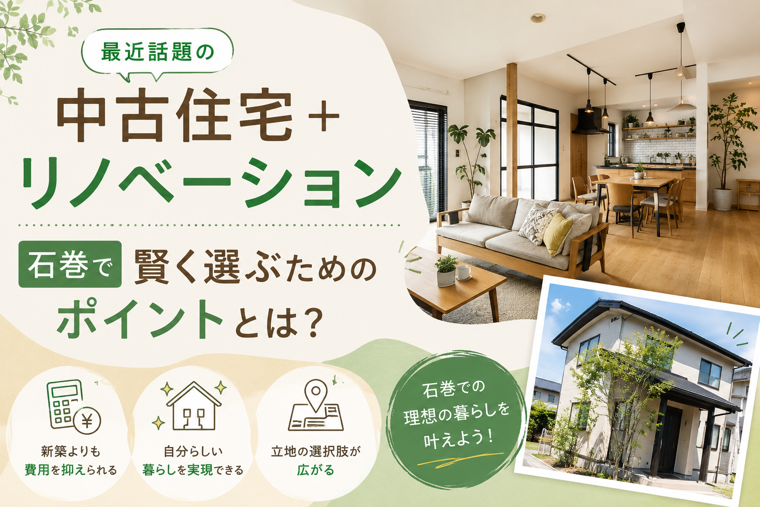最近話題の「中古住宅＋リノベーション」。石巻で賢く選ぶためのポイントとは？