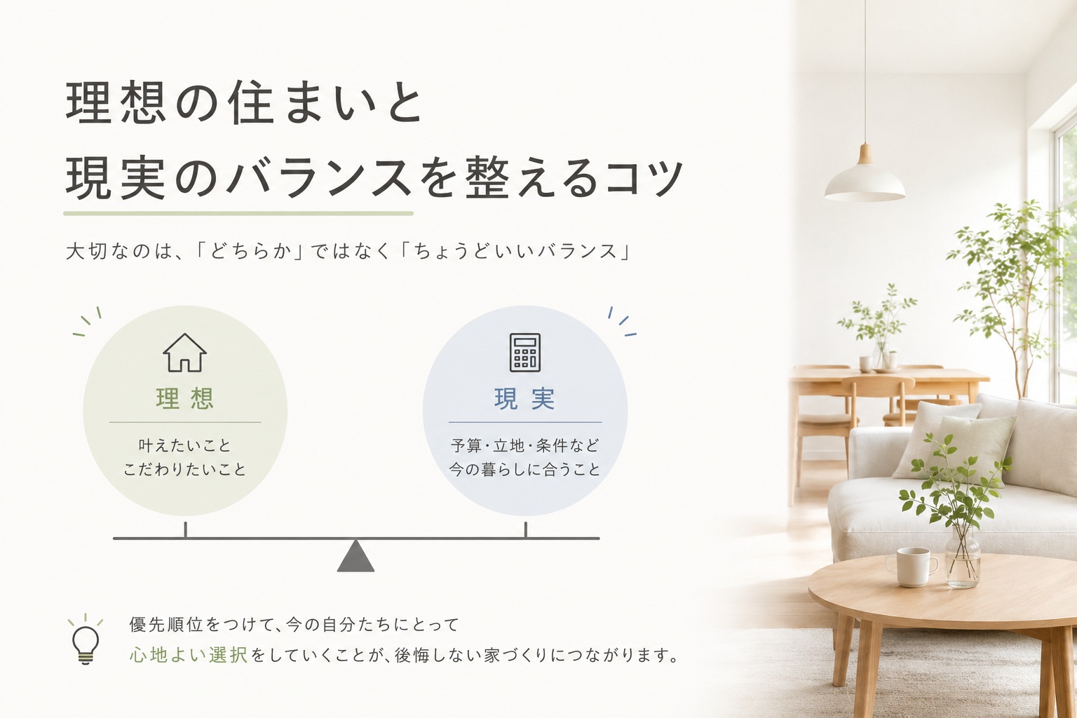 注文住宅の選択肢が多すぎて決まらない…理想を整理する「優先順位」のつけ方