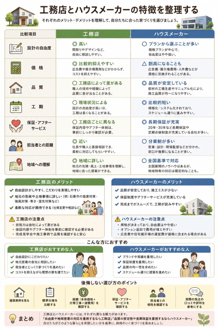 家づくりのパートナー選びで迷わないために。工務店とハウスメーカーの特徴を整理する3つのステップ