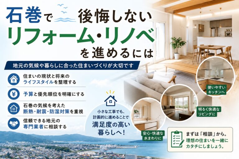 石巻で後悔しないリフォーム・リノベを進めるには？予算と間取りの不安を解消する勉強会の選び方