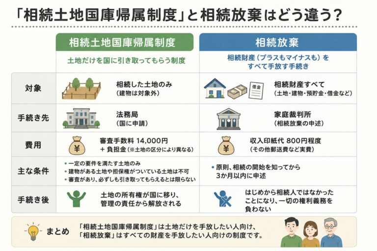 最近話題の「相続土地国庫帰属制度」と相続放棄はどう違う？実家整理の新しい選択肢