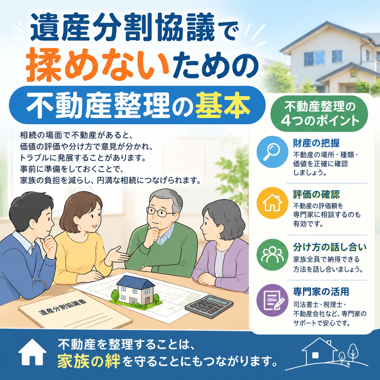 実家を相続する際、遺産分割協議で揉めないための不動産整理の基本