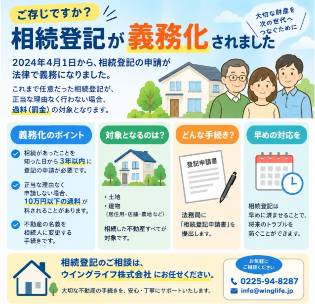 相続登記の義務化とは？石巻で家を建てる前に確認すべき不動産の権利関係