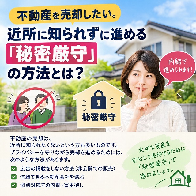 石巻市で不動産を売却したい。近所に知られずに進める「秘密厳守」の方法とは？