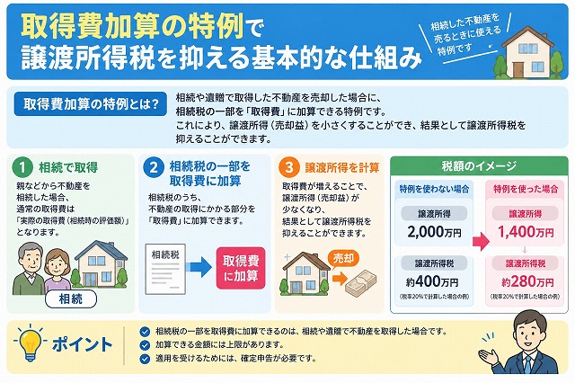 石巻市で相続不動産を売却する方へ｜取得費加算の特例で譲渡所得税を抑える基本的な仕組み