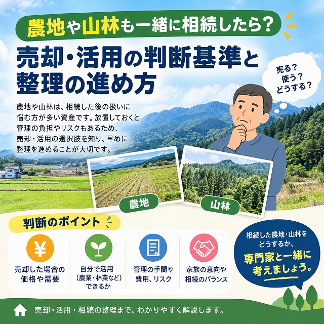 石巻市で農地や山林も一緒に相続したら？売却・活用の判断基準と整理の進め方